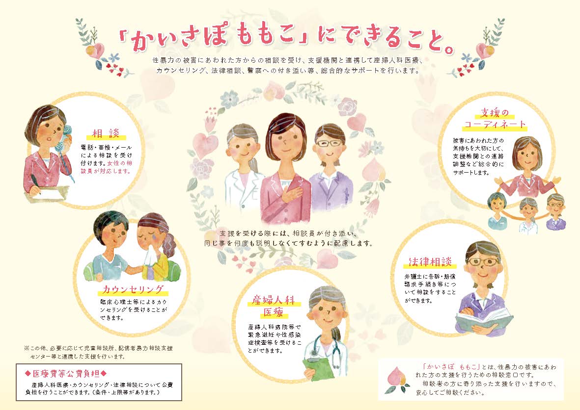 やまなし性暴力被害者 サポートセンター かいさぽももこリーフレット